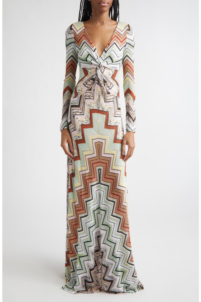 missoni dress long Sleeveless | Print/Pink | Size 36 Missoni plays with the sensuality of nature and offers a long model cover Missoni - Lilac Multicolor Single