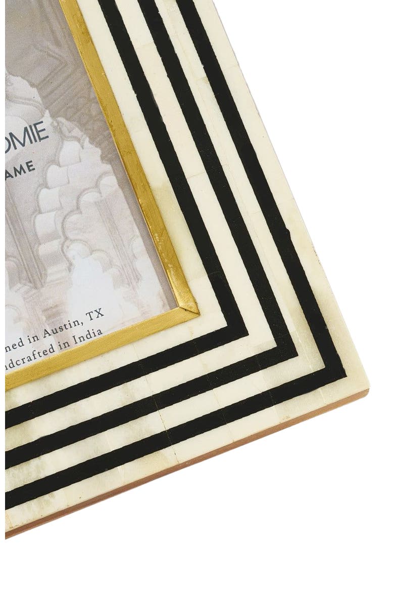Rajiva Black & Cream Picture Frame - Hand Carved Bone, Alternate, color, Black/White