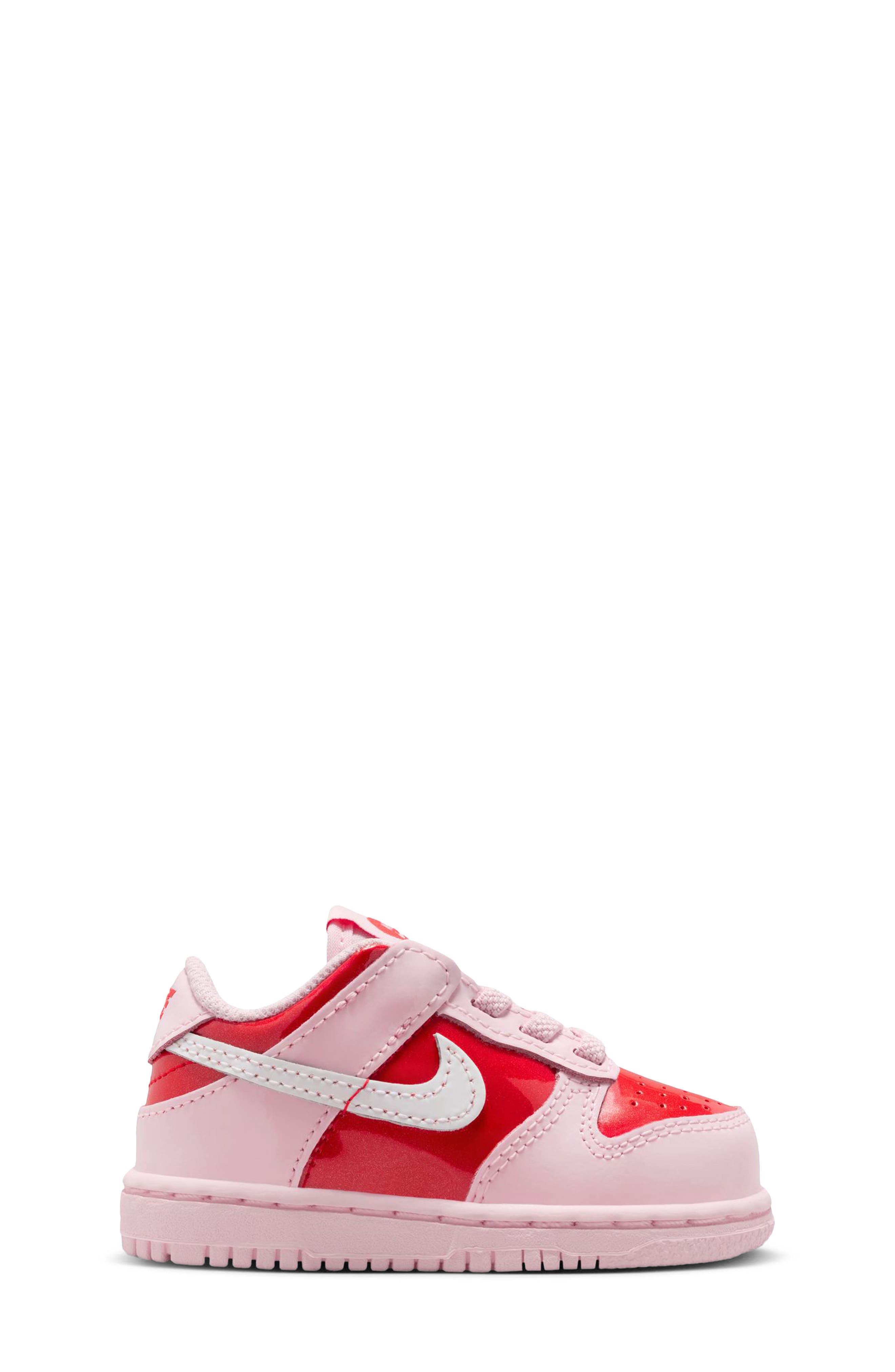 Nike Kids' Dunk Low Basketball Sneaker, Alternate, color, Pink Foam/White