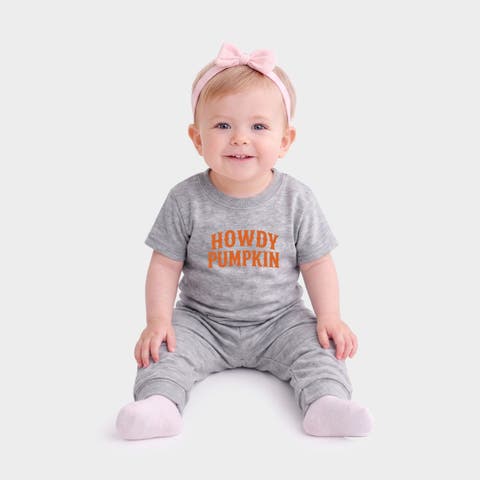 Howdy Pumpkin Western Infant Jogger Pant Crew Set