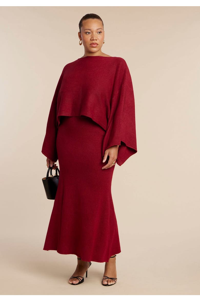 Sweater Maxi Skirt, Main, color, HEATHER MOCHA