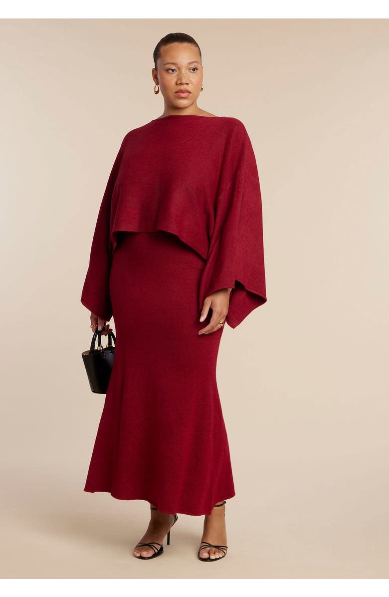 ELOQUII Sweater Maxi Skirt, Main, color, Plum Purple