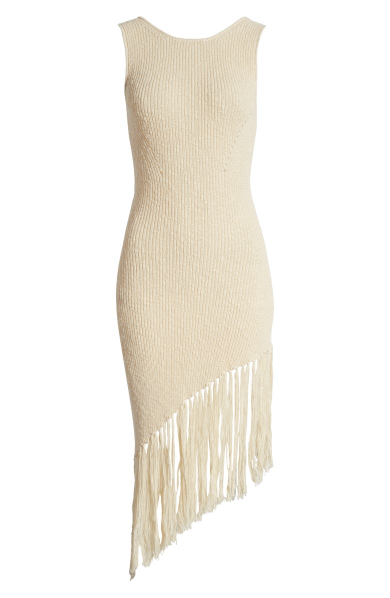 Rails Rylee Sleeveless Fringe Hem Sweater Dress, Alternate, color, Ecru