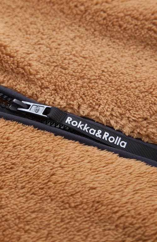 Rokka&rolla Kids' Teddy Soft Fleece Jacket In Brown