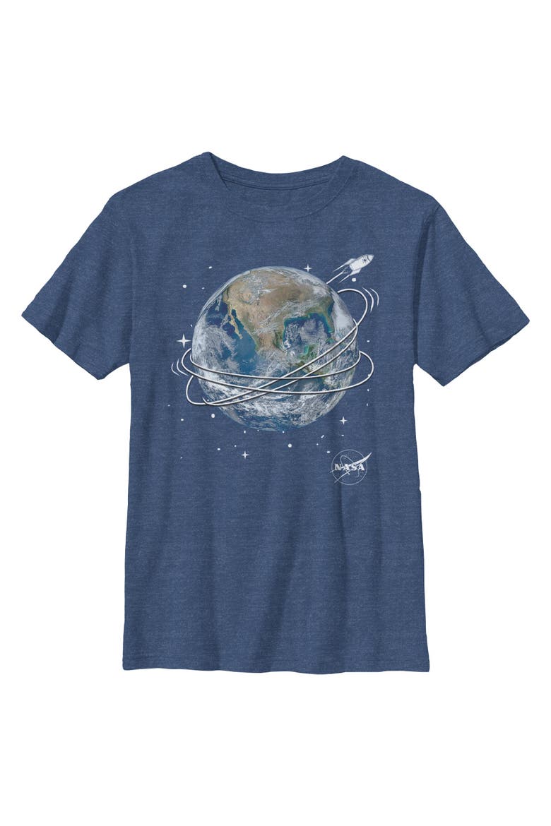 Boy's NASA Space Shuttle Earth  Graphic T-Shirt, Main, color, Navy Blue Heather