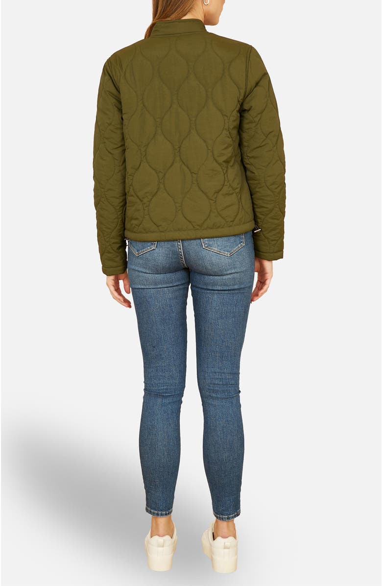 Yumi Short Quilted Jacket, Alternate, color, Green