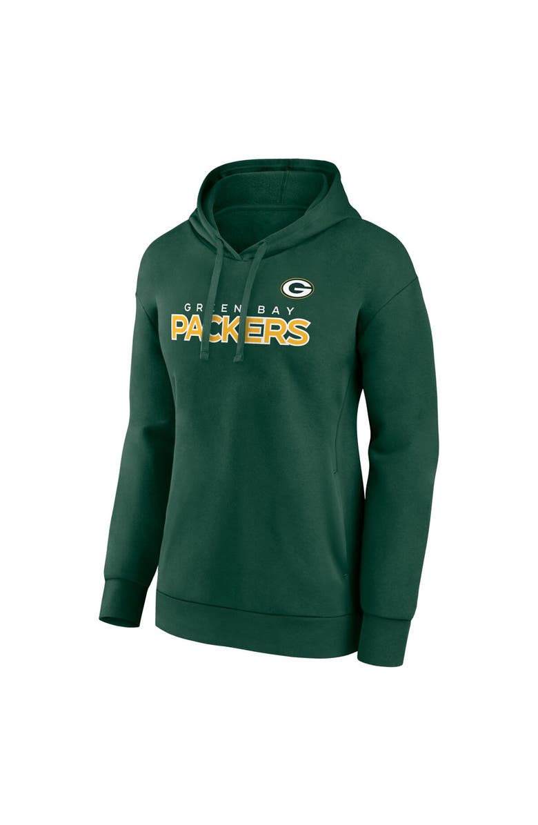 FANATICS Women's Fanatics Branded Green Green Bay Packers Iconic Cotton Fleece Checklist Pullover Hoodie, Alternate, color, 