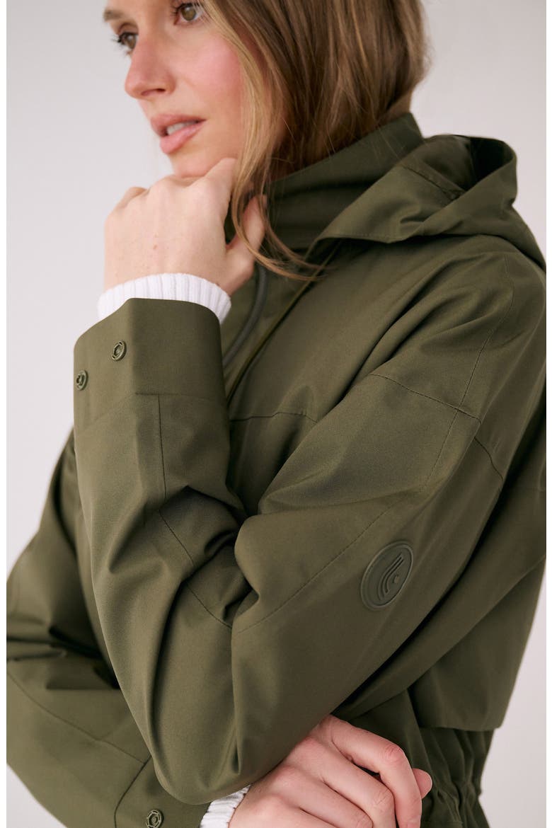 Piper 2.0 Hooded Water Repellent Raincoat, Alternate, color, MOSS