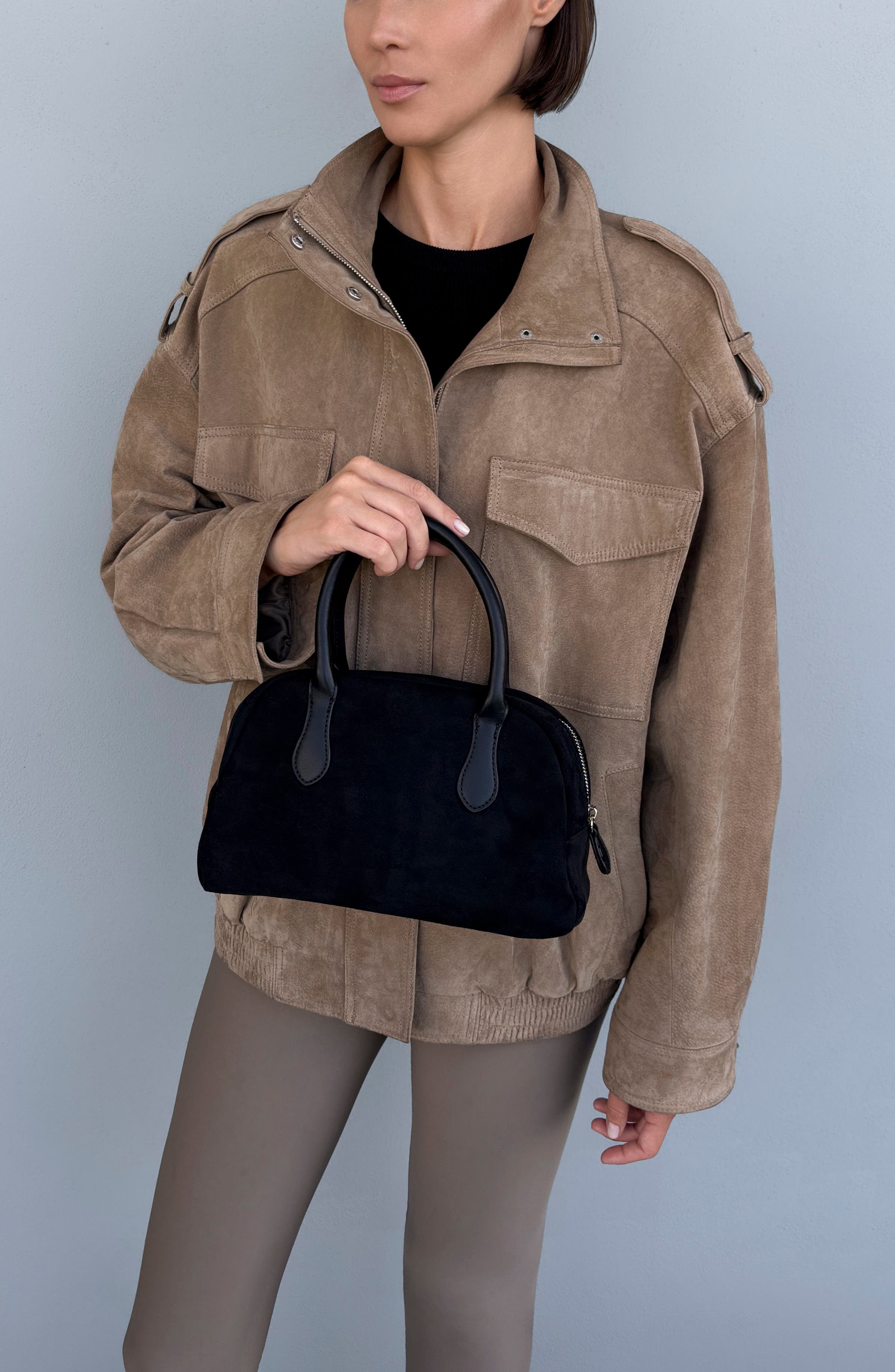 Oversized Bowling Bag, Alternate, color, BLACK