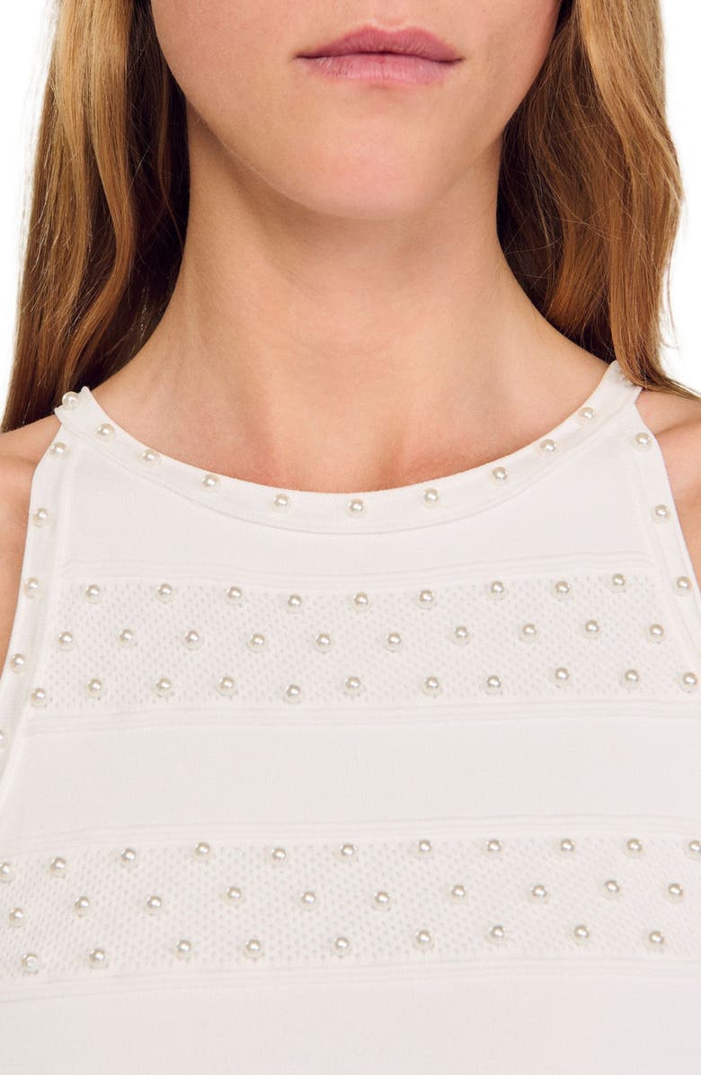 SANDRO Maxi beaded dress, Alternate, color, Ecru