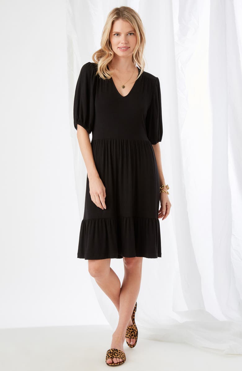 Karen Kane Tiered Puff Sleeve Dress, Alternate, color,