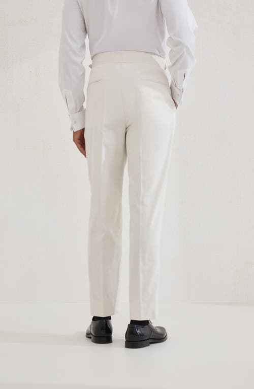 Brunello Cucinelli Tuxedo Trousers With Pleats In White
