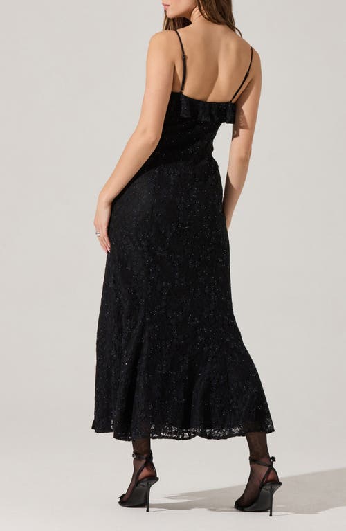 Astr The Label Leonie Lace & Sequin A-line Dress In Black
