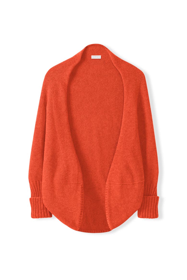 Long Sleeve Cocoon Cardigan, Alternate, color, Burnt Orange
