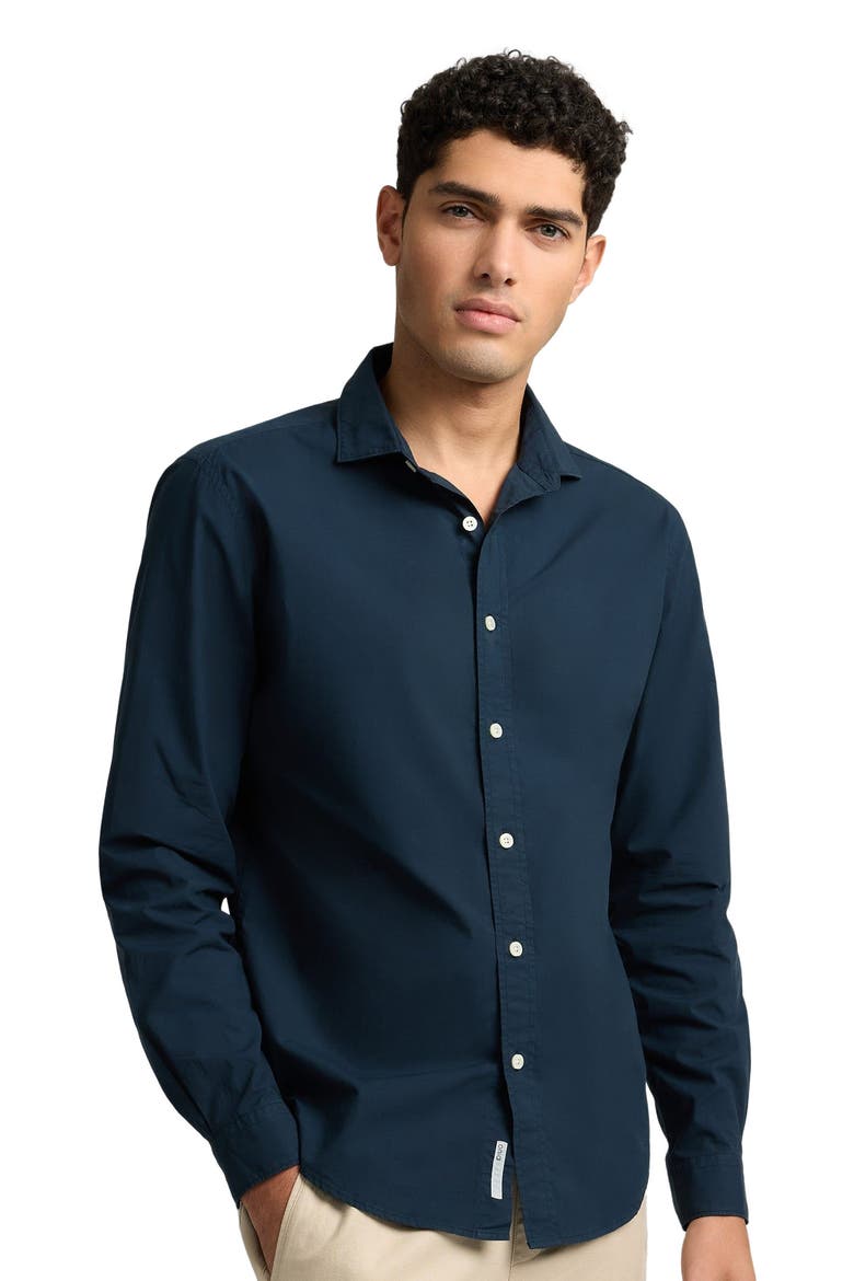 Poplin Long Sleeve Button Down Shirt, Alternate, color, MIDNIGHT