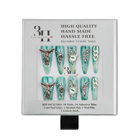 Emerald Elegance Luxury Handmade Press On Nails