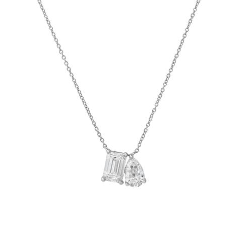 Aurelia 14K Gold Lab Grown Diamond Toi Et Moi Necklace - 1 Ct