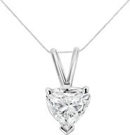 Haus of Brilliance 14K White Gold 1/2 Cttw 3-Prong Set Heart Shaped Solitaire Lab Grown Diamond 18" Pendant Necklace