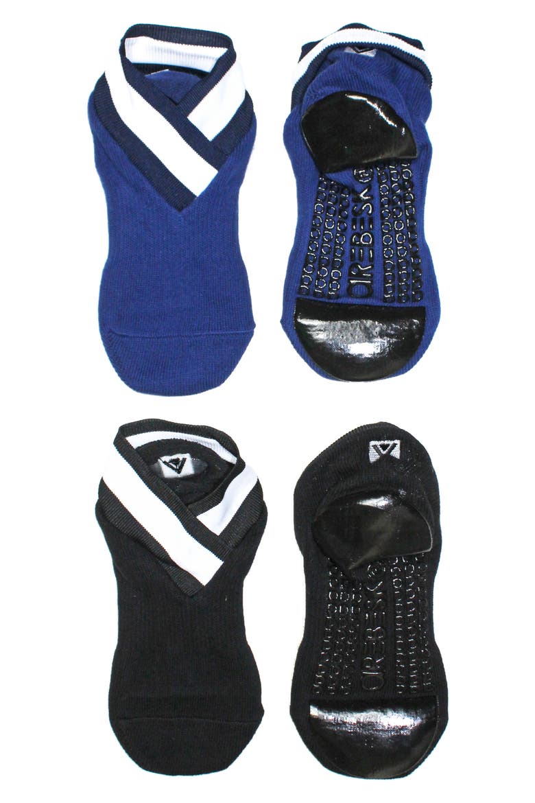 Varsity Assorted 2-Pack Ankle Grip Socks, Alternate, color, BLACK - NAVY