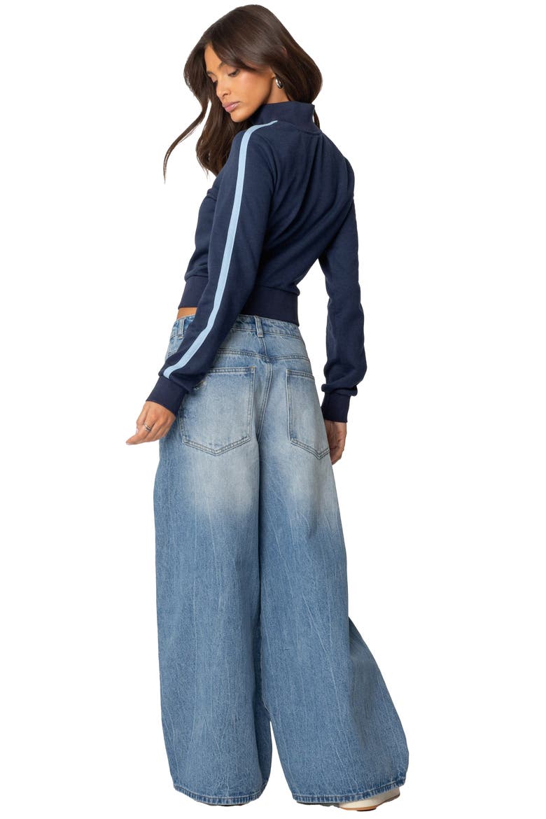 Ripped Low Rise Baggy Wide Leg Jeans, Alternate, color, BLUE-WASHED