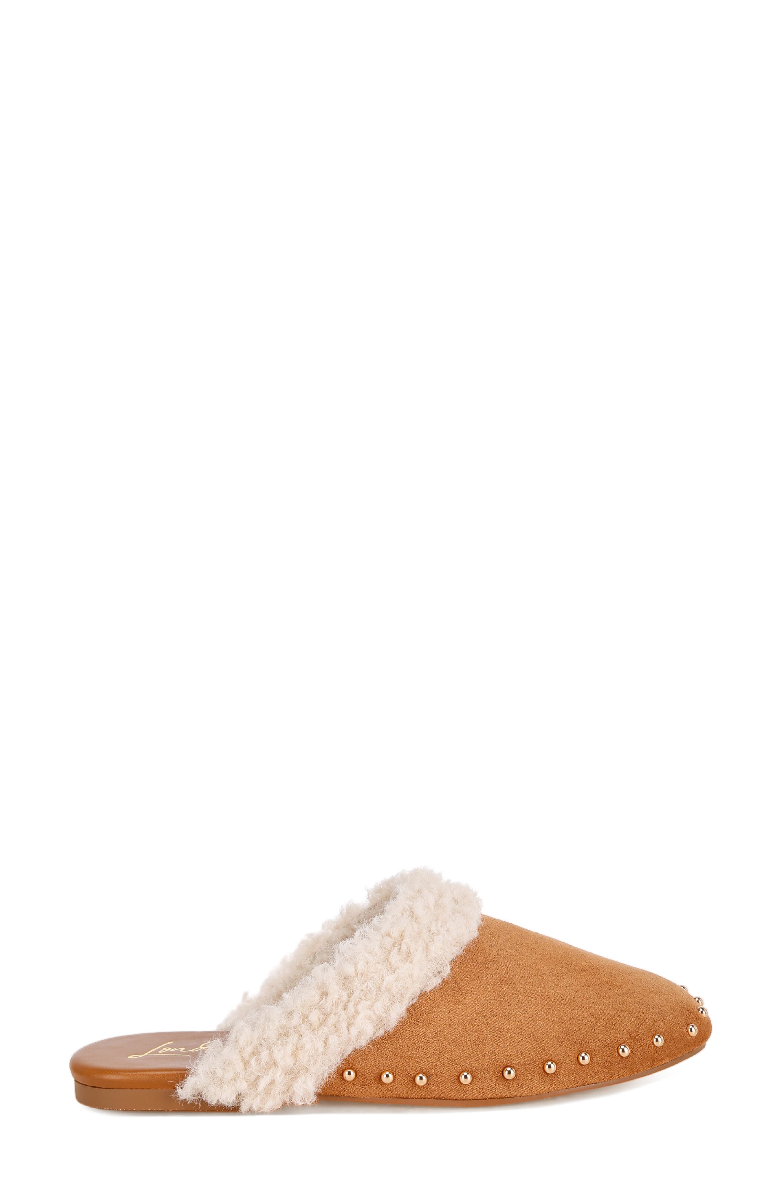 Obsidian Studded Suede Mule, Alternate, color, TAN