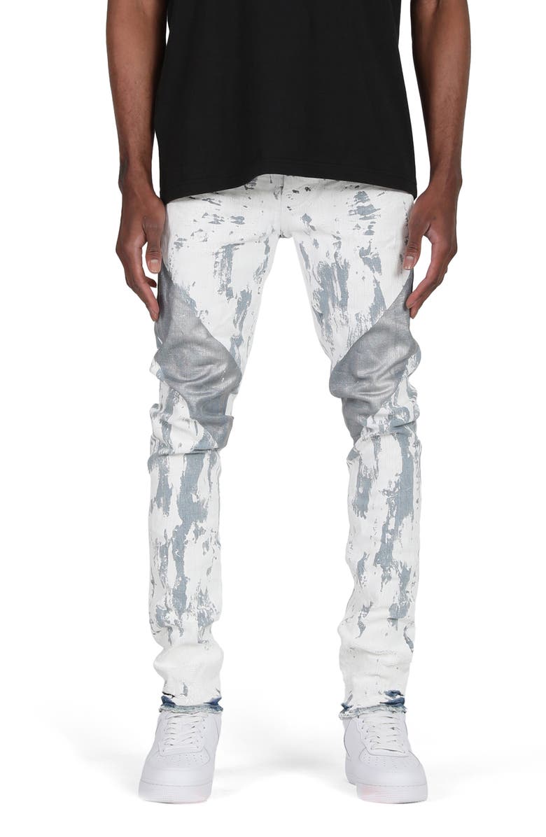 PURPLE BRAND Coated Stretch Skinny Jeans, Main, color, 