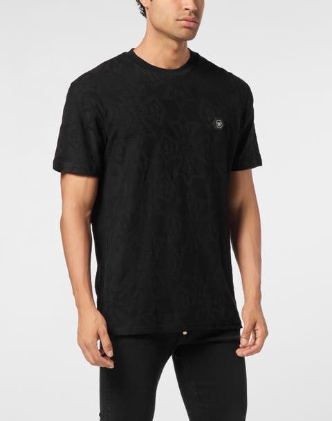 Round Neck Jacquard T-Shirt Crest Men