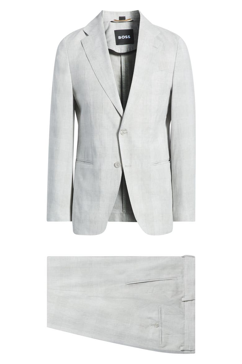 Linen & Cotton Suit, Main, color, OPEN GREY