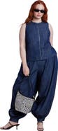 ELOQUII High Rise Balloon Chambray Trouser