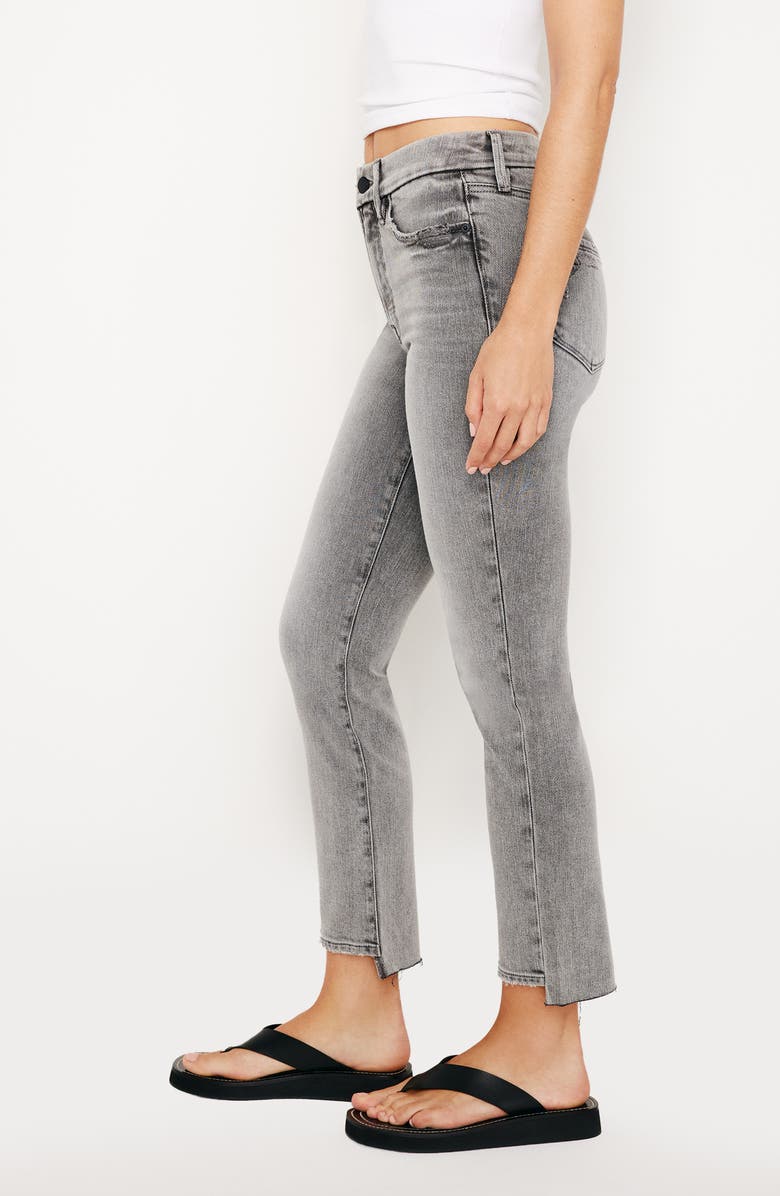 Good American Good Classic Raw Step Hem Straight Leg Jeans, Alternate, color, Black330