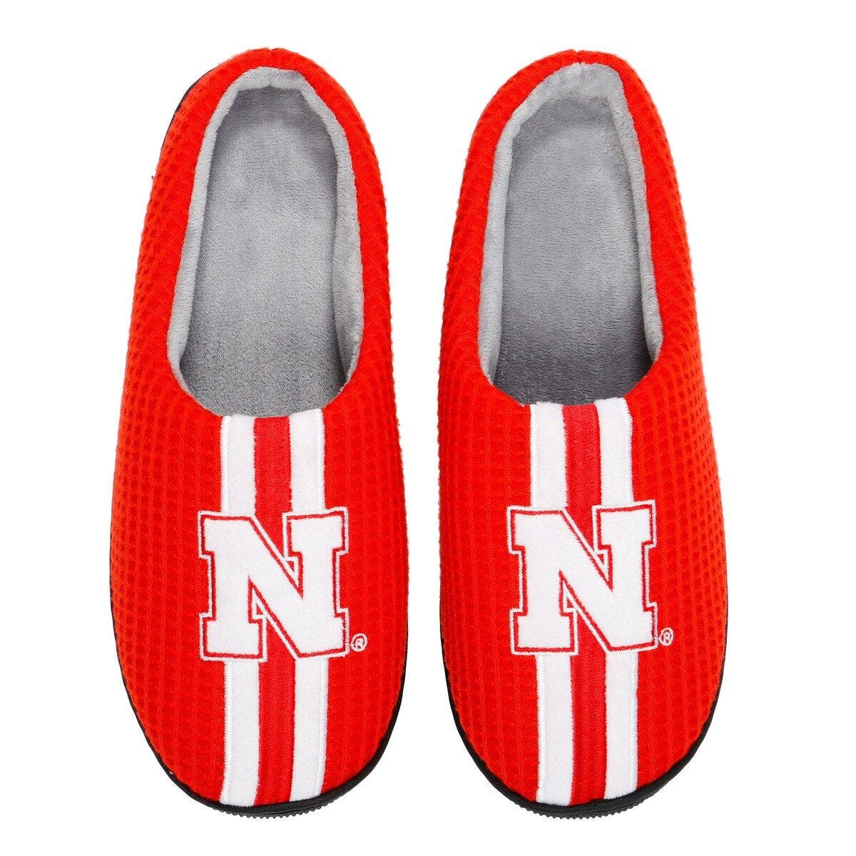 FOCO Men's FOCO Scarlet Nebraska Huskers Team Stripe Memory Foam Slide Slippers, Main, color, 