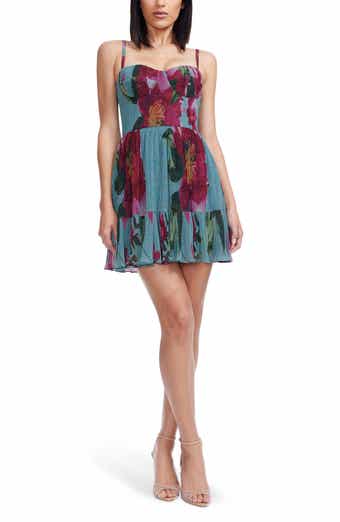 Dress the Population Marlow Metallic Floral Cocktail Minidress