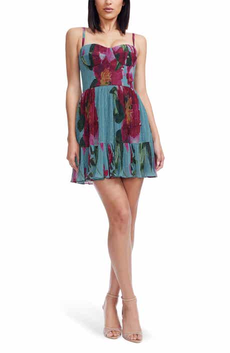 Dress the Population Marlow Metallic Floral Cocktail Minidress