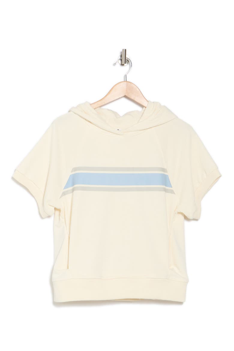 Terry Short Sleeve Hooded Top, Alternate, color, CLOUD DANCER