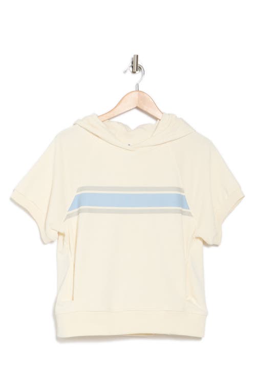 Yogalicious Terry Short Sleeve Hooded Top In White