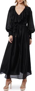 CIEBON Kiyelle Ruffle Long Sleeve Maxi Dress