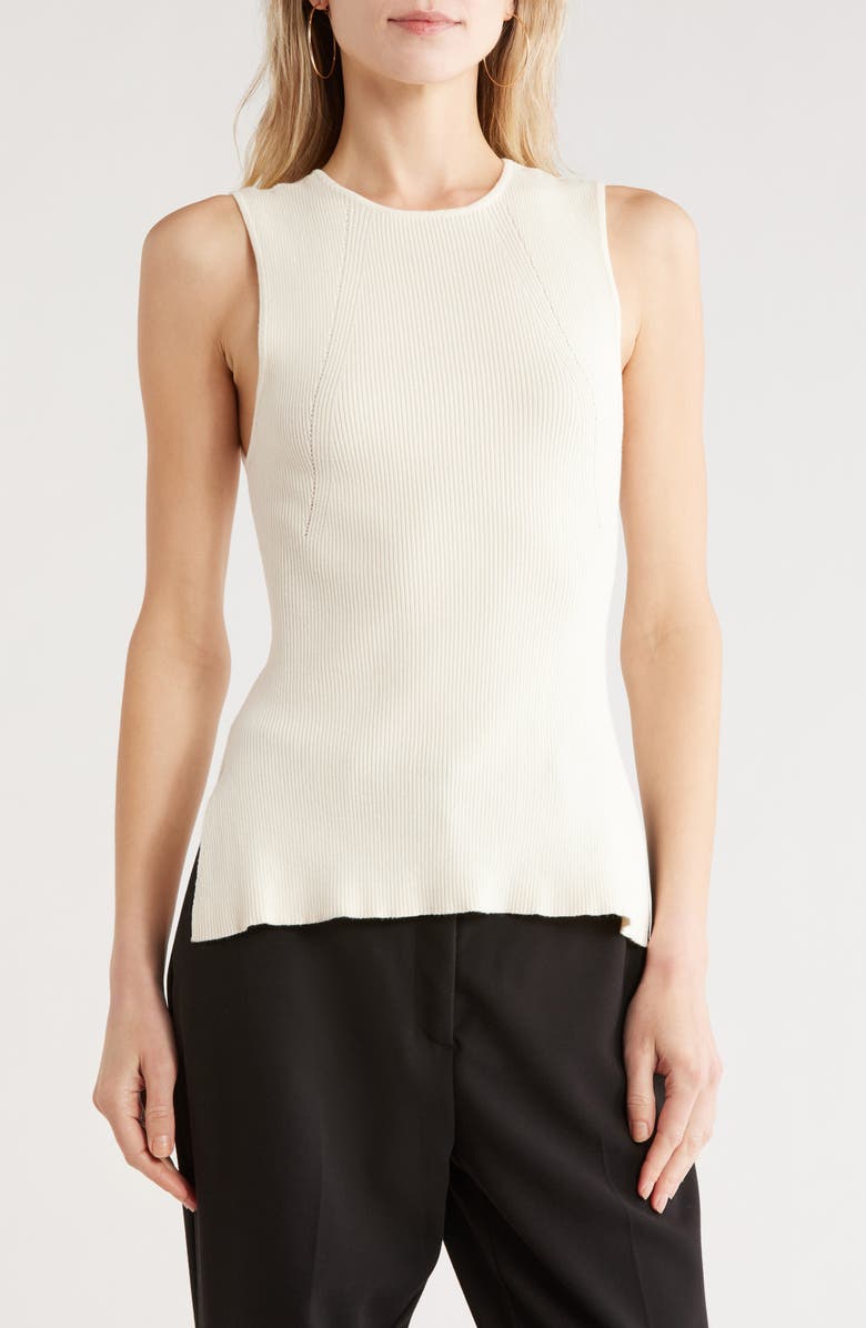 French Connection Rib Tank, Main, color, Cream