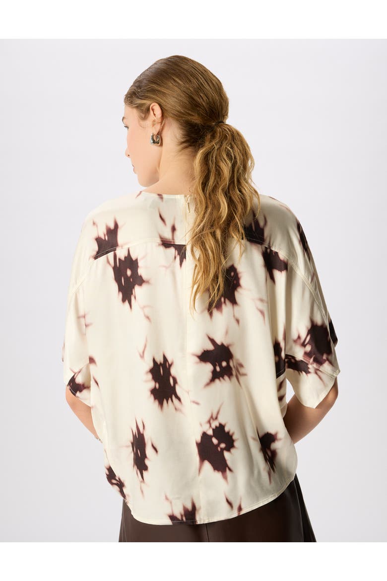 Shadow Floral Viscose Blouse, Alternate, color, Ivory/Multi