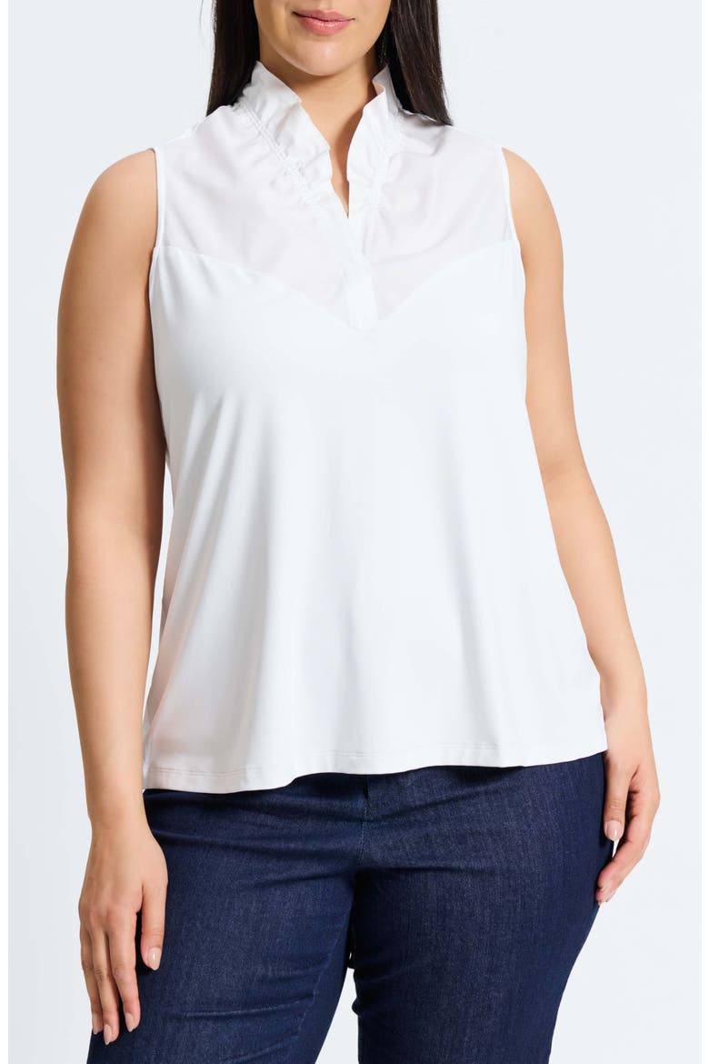 Tammy Ruffle Sleeveless Top, Main, color, WHITE