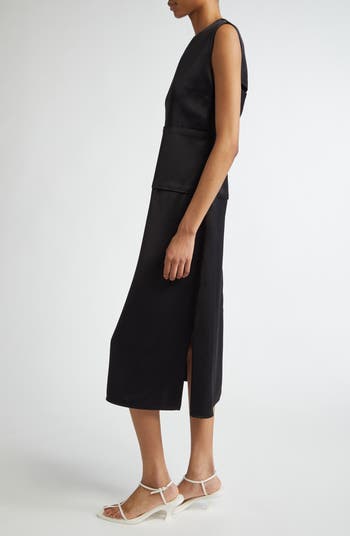 【関税＆送料込み】Jil Sander Sleeveless Midi Dress Jil Sander Sleeveless Matte Finish Satin Midi Dress | Nordstrom