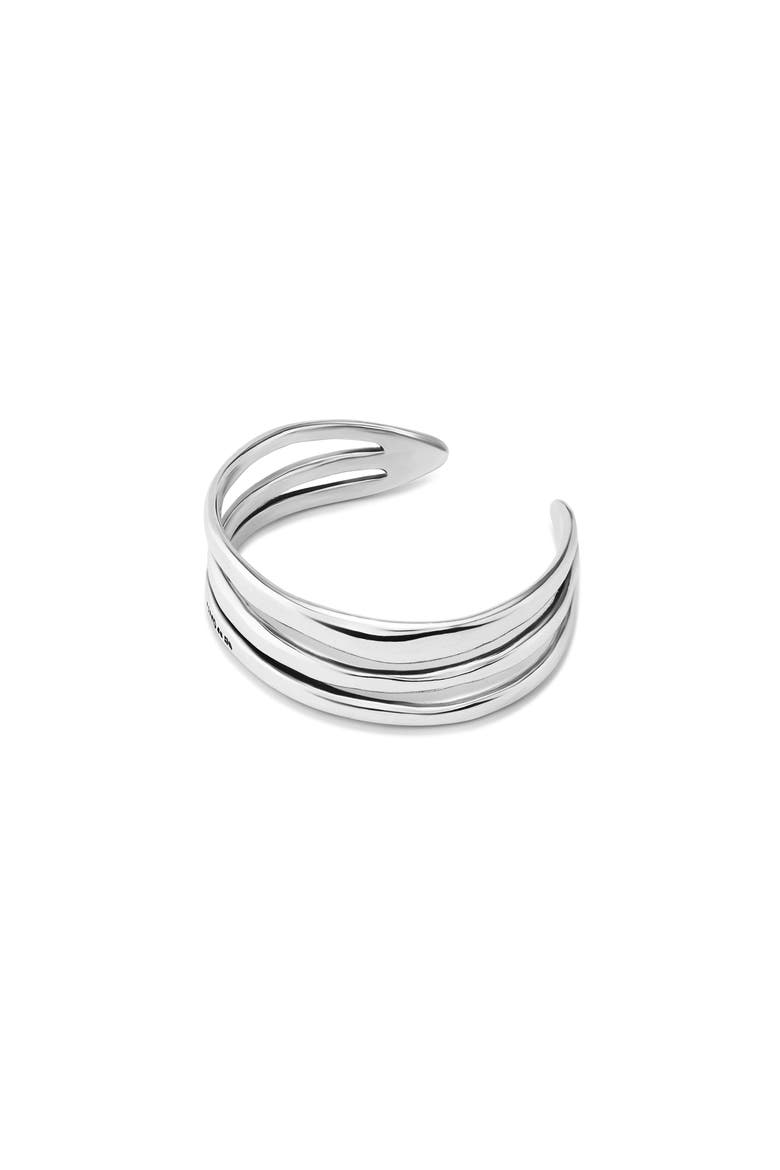 Sterling Silver-Plated Bracelet with 2 Grey, 1 White and 1 Pink Crystal, Alternate, color, Silver