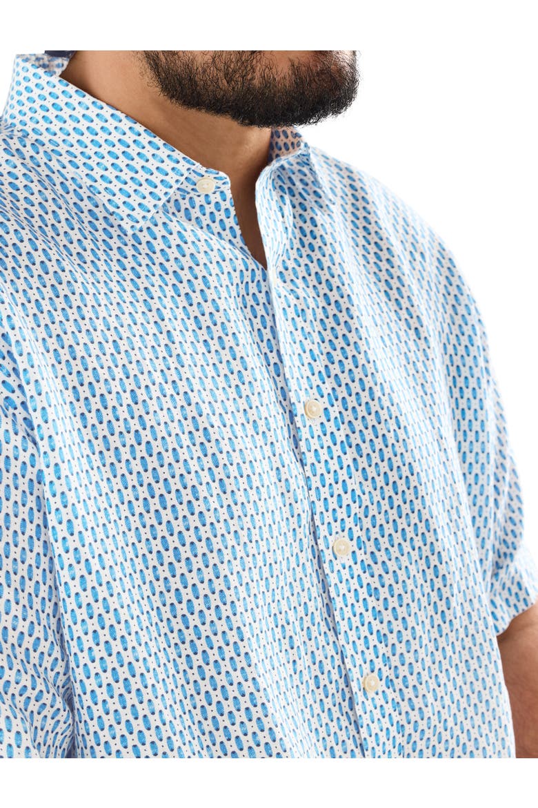 Big & Tall Redcroft Linen Sport Shirt, Alternate, color, BLUE