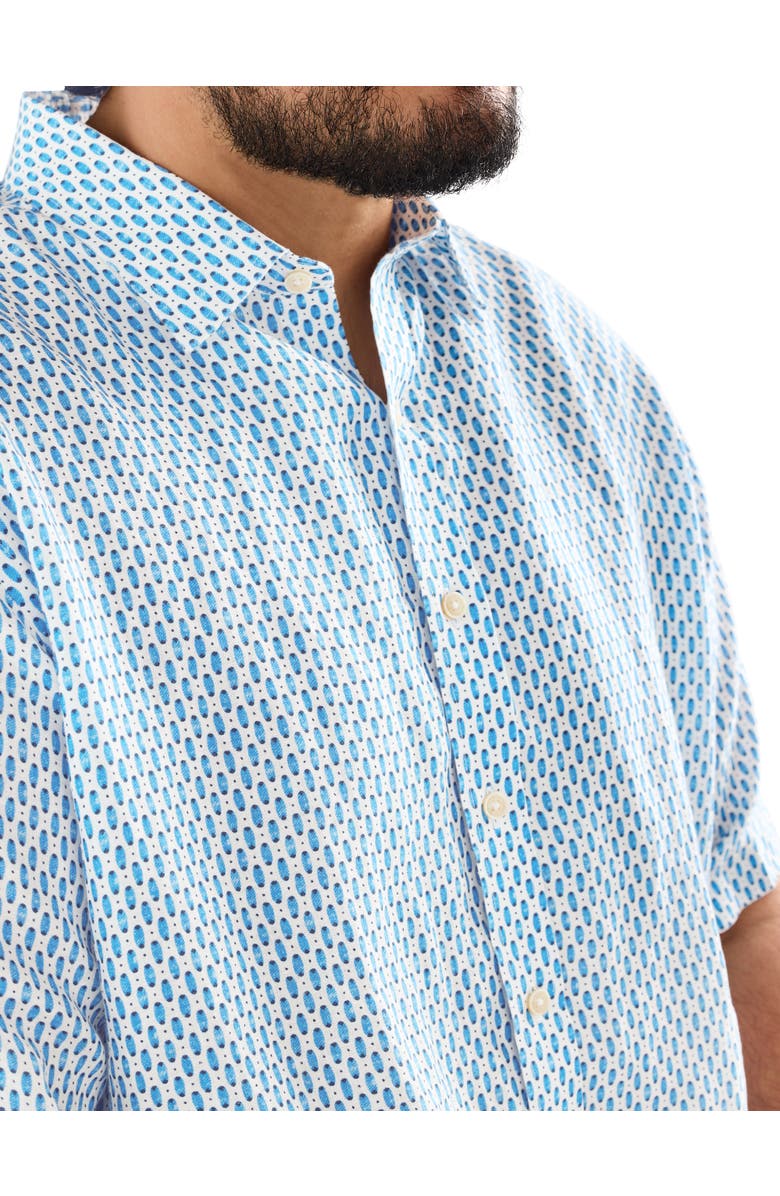 Untuckit Fit by Dxl Big & Tall Redcroft Linen Sport Shirt, Alternate, color, Blue