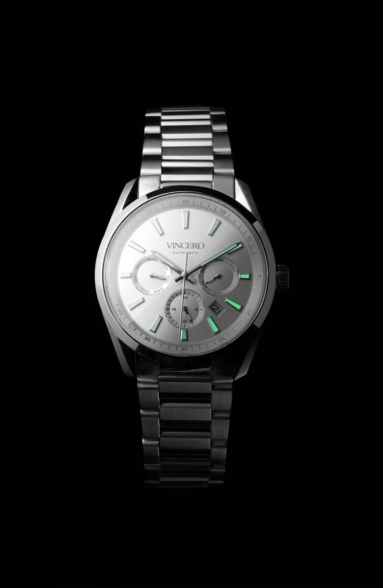 Vincero The Reserve Automatic Bracelet Watch, 41mm, Alternate, color, Gray/ Silver