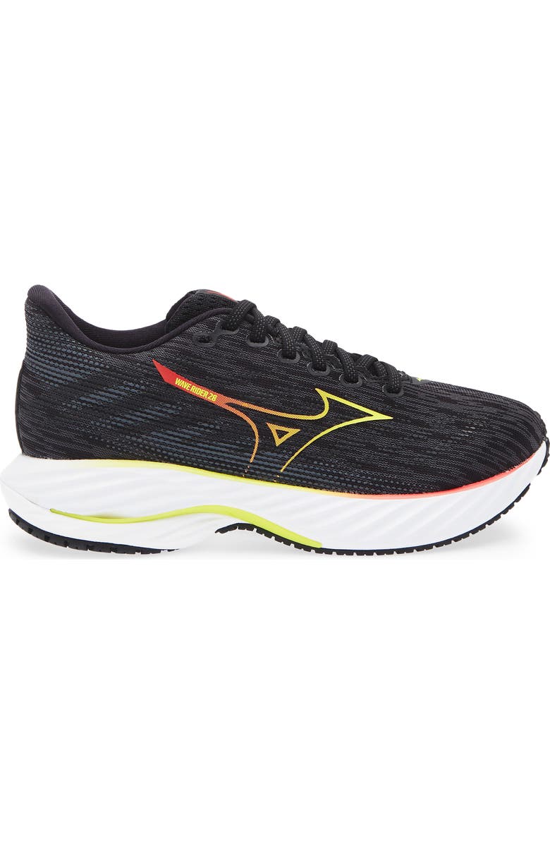 Mizuno Wave Rider 28 Running Shoe, Alternate, color, Black-Evening Primrose