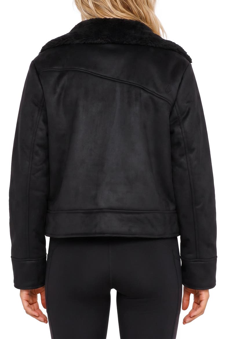 Megan Faux Fur Jacket, Alternate, color, BLACK