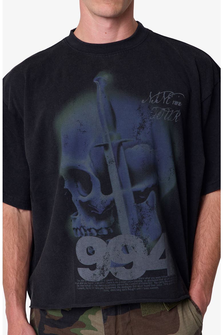 Knife Skull Graphic T-shirt, Alternate, color, BLACK