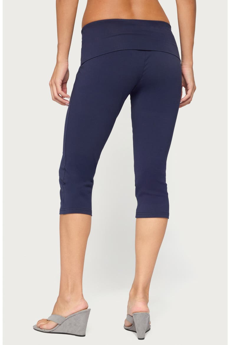 Rocio Foldover Capri Pants, Alternate, color, NAVY