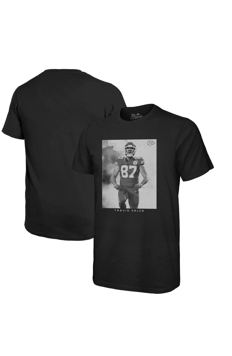 Majestic Threads Men's Majestic Threads Travis Kelce Black Kansas City Chiefs Player Graphic Oversized T-Shirt, Main, color, Black