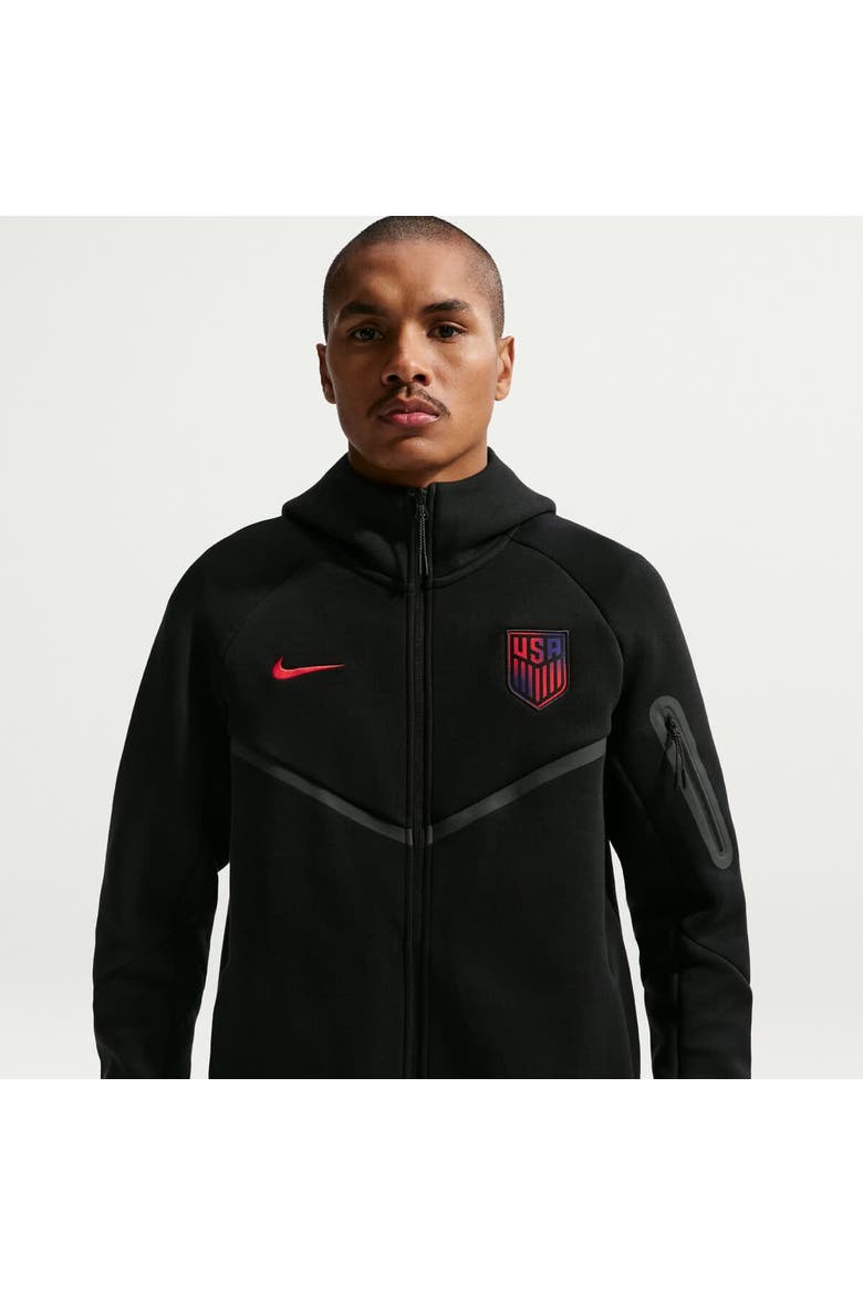 Men's Nike Black USMNT 2026 Tech Fleece Windrunner Raglan Full-Zip Hoodie, Alternate, color, Black